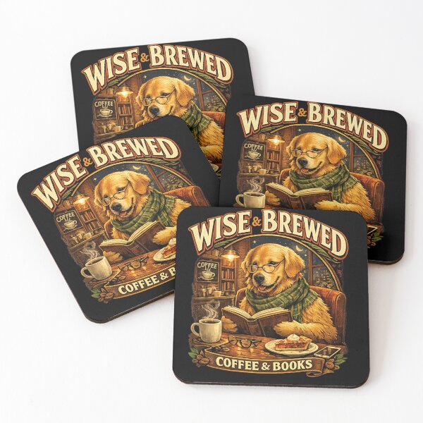 Item preview, Wisdom Flexing Golden Retriever Reading Book In Cafe designed and sold by FANTASYoDarknes.