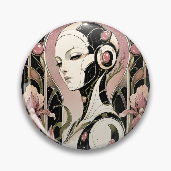 Item preview, Elegant Floral Cyborg Woman designed and sold by CraftDesignAlchemy.