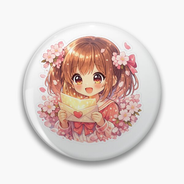Item preview, Cute Anime Girl Receiving a Love Letter Sticker Art designed and sold by Sticker_Verse_Studio.