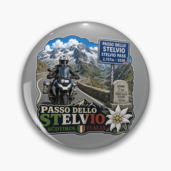 Item preview, Stelvio Pass Passo Dello Stelvio Italy Motorcycle Sticker & TShirt 10 designed and sold by OuterShellUK.