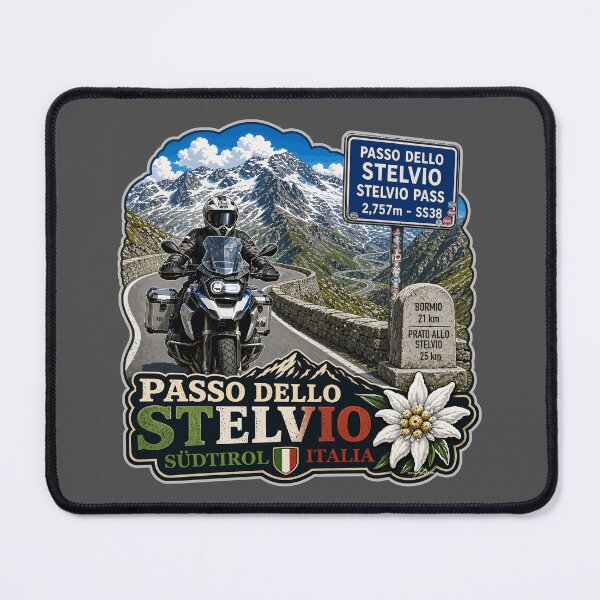 Item preview, Stelvio Pass Passo Dello Stelvio Italy Motorcycle Sticker & TShirt 10 designed and sold by OuterShellUK.