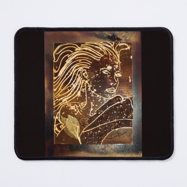 Item preview, Golden Hair Woman with Leaves – Abstract Portrait designed and sold by LorieFossaArt.
