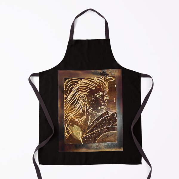Item preview, Golden Hair Woman with Leaves – Abstract Portrait designed and sold by LorieFossaArt.