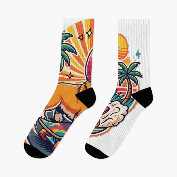 Item preview, Corgi Skateboarder Retro Summer Vibes Illustration designed and sold by MJShop18.