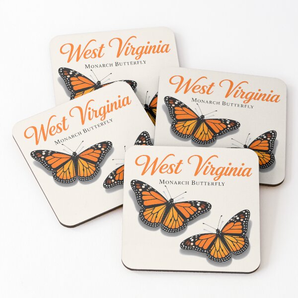 Item preview, West Virginia Monarch Butterfly Retro Poster designed and sold by The-Drip-Studio.