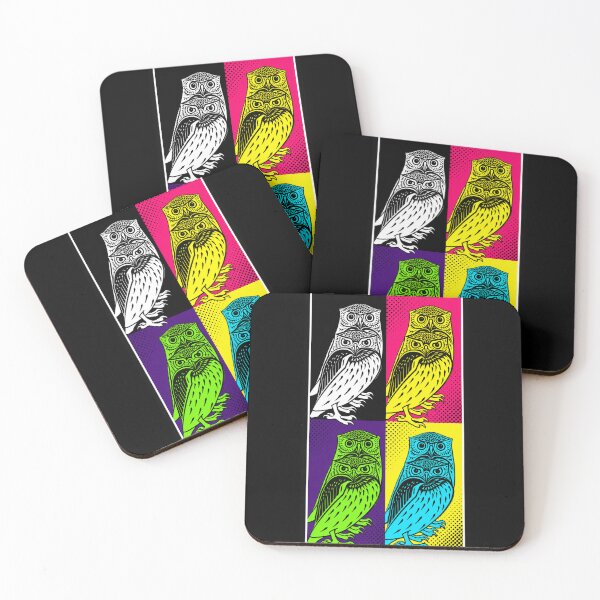 Item preview, Color‑Blocked Pop Art Owls in Bold Retro Style designed and sold by Analog Aura .