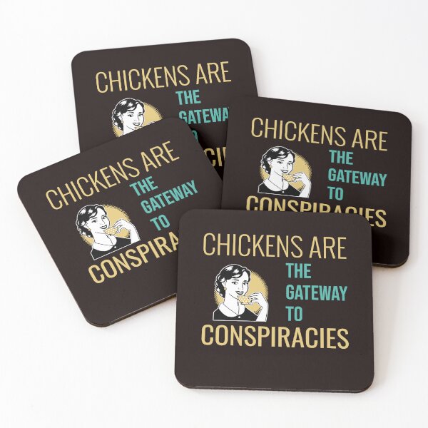 Item preview, CHICKENS ARE THE GATEWAY TO CONSPIRACIES | RETRO SARCASM SERIES — BACKYARD FLOCK EDITION designed and sold by WitLounge.