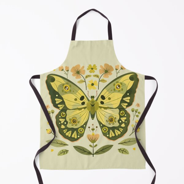 Item preview, Scandinavian Folk Art, Green Moth With Flowers designed and sold by xiao xuans.