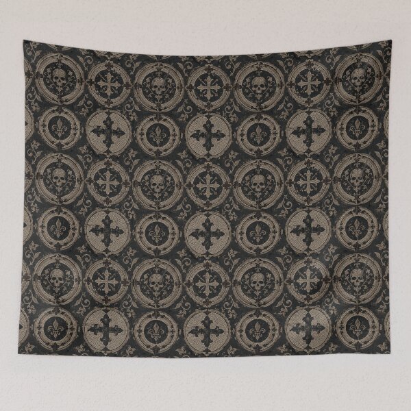 Item preview, Gothic Mosaic Fleur De Lis Pattern – Dark Aesthetic Home Decor & Occult Wall Art designed and sold by cabuks.