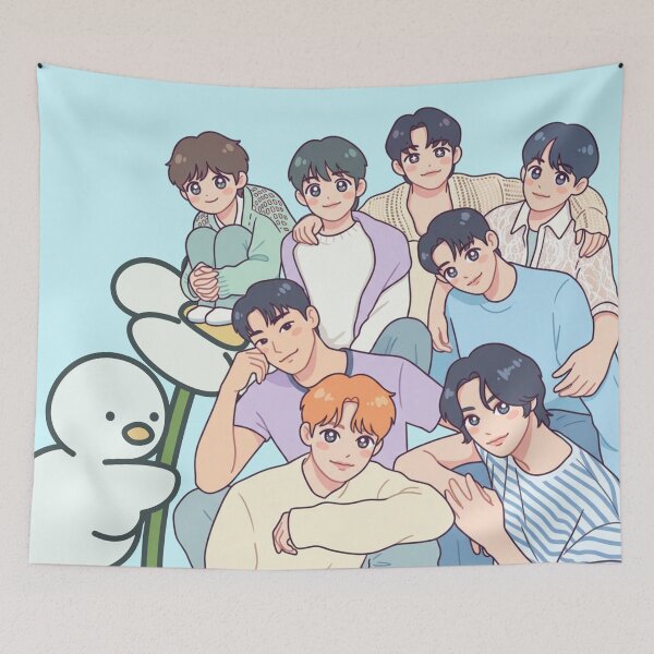 Item preview, Ateez Ot8 Cute Kpop Anime Fanart designed and sold by mysakura.