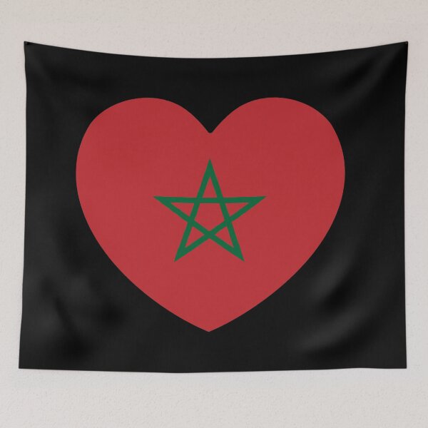 Item preview, Morocco Flag Heart designed and sold by shitpostee.