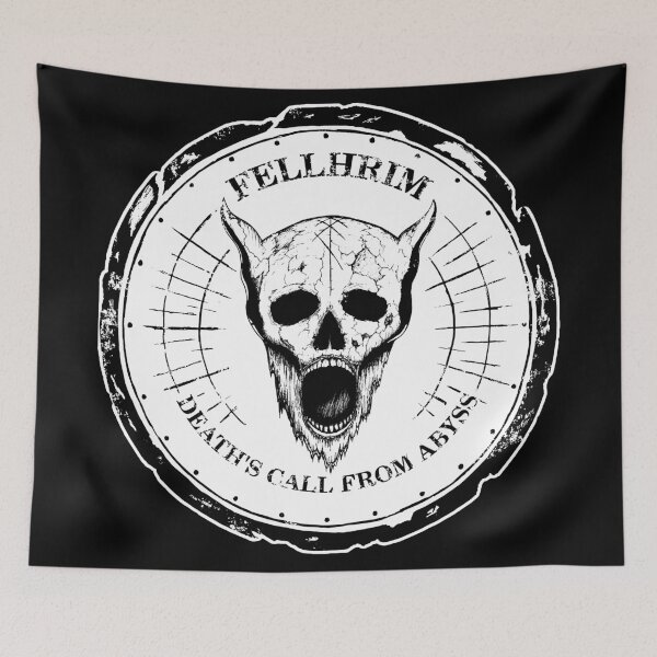 Item preview, Fellhrim - Death's Call - a horned skull screaming grunge designed and sold by surmind.