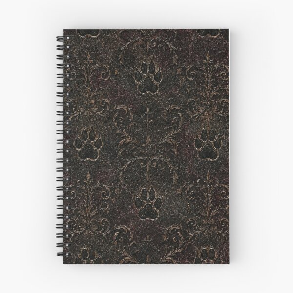 Item preview, The Bastet's Crest - Distressed Leather Gothic Cat Paw Damask designed and sold by cabuks.