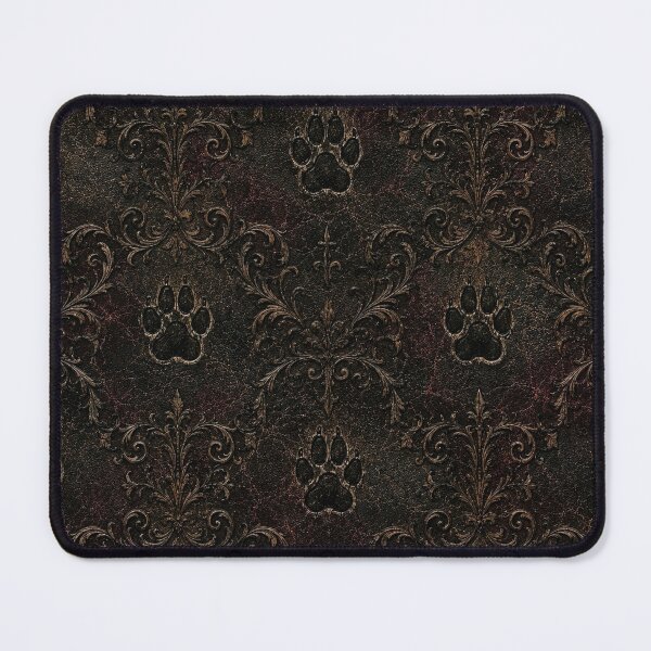 Item preview, The Bastet's Crest - Distressed Leather Gothic Cat Paw Damask designed and sold by cabuks.