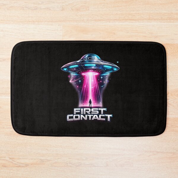 Item preview, Neon UFO First Contact Sci-Fi Vaporwave Design designed and sold by Rostislav Tarasenko.