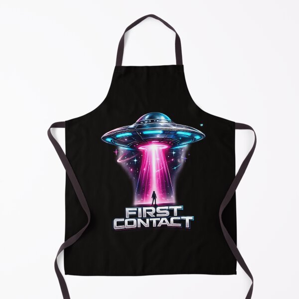 Item preview, Neon UFO First Contact Sci-Fi Vaporwave Design designed and sold by Rostislav Tarasenko.