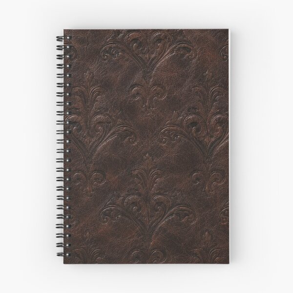 Item preview, The Antiquarian's Ledger - Dark Embossed Leather Damask designed and sold by cabuks.