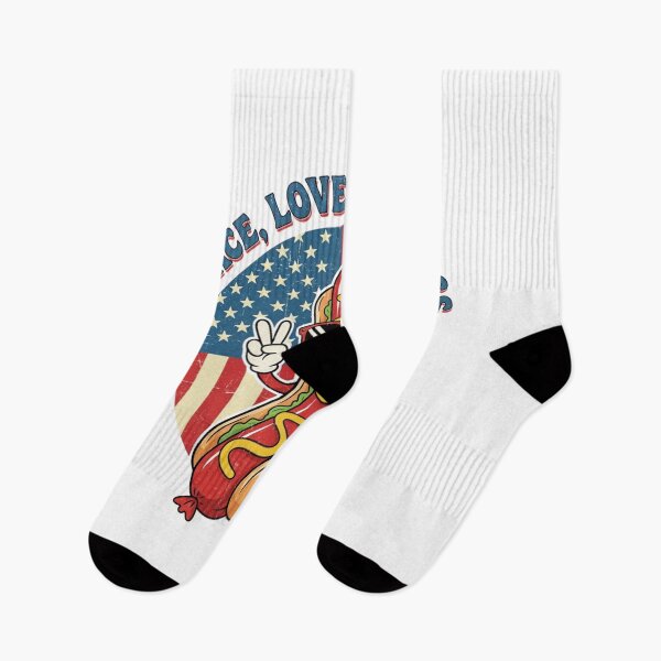 Item preview, Peace Love and Hot Dogs American Flag designed and sold by duduartwork.