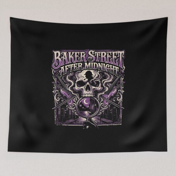 Item preview, Baker Street After Midnight Sherlock Holmes Gothic Skull Art designed and sold by Fenay Designs.