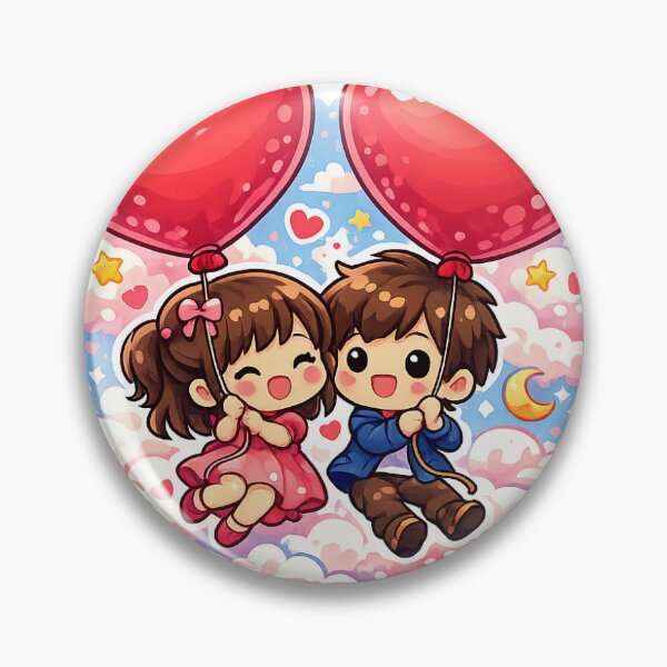 Item preview, Cute Couple Floating with Heart Balloons Sticker Art designed and sold by tommytvkids.
