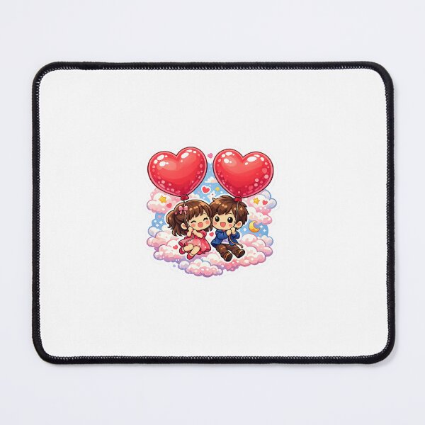 Item preview, Cute Couple Floating with Heart Balloons Sticker Art designed and sold by tommytvkids.