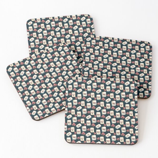 Item preview, Antique Blue Watercolor Mahjong Tiles with Flowers - Deep Blue designed and sold by JasmineGDesigns.