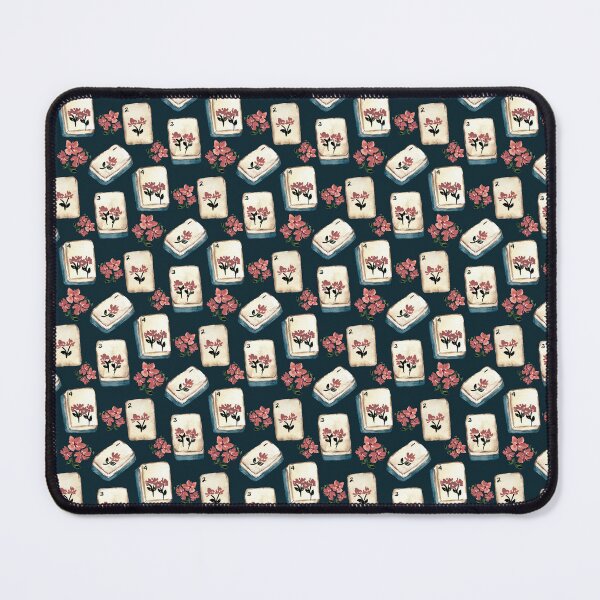Item preview, Antique Blue Watercolor Mahjong Tiles with Flowers - Deep Blue designed and sold by JasmineGDesigns.