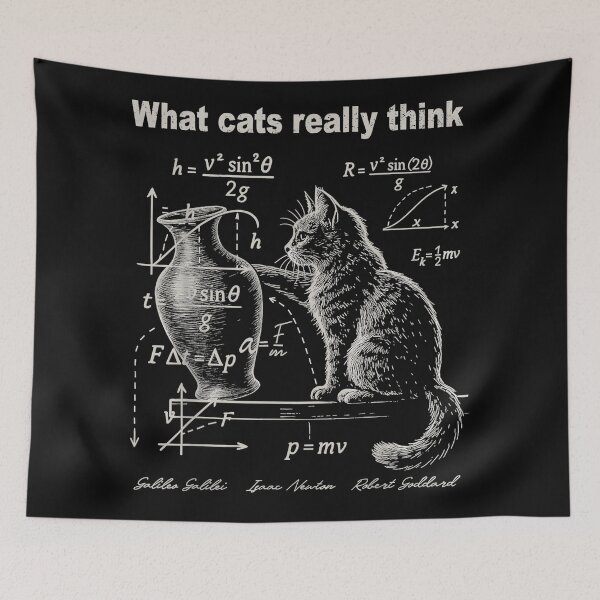 Item preview, What Cats Really Think Physics Science Math Cat Lover Scientist Geek Student designed and sold by LysiTHWIP.