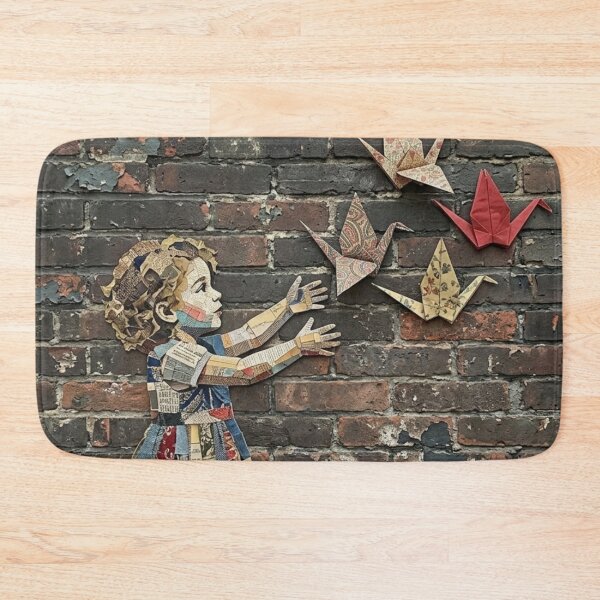 Item preview, Girl Reaching for Origami Paper Cranes designed and sold by 0606PM.