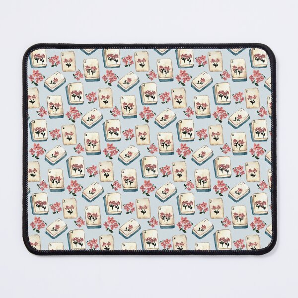 Item preview, Antique Blue Watercolor Mahjong Tiles with Flowers - Light Blue designed and sold by JasmineGDesigns.