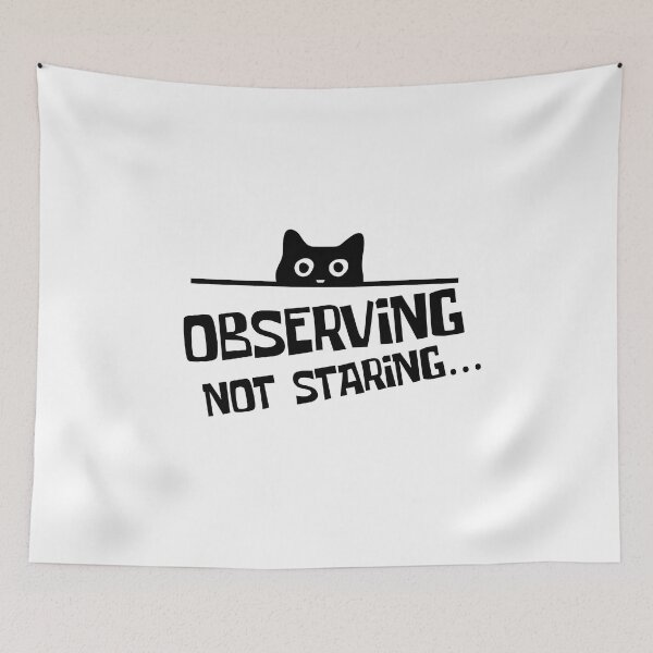 Item preview, Funny Black Sneaky Peaking Cat Observing Not Staring Cat Lover Quote designed and sold by Artycom.