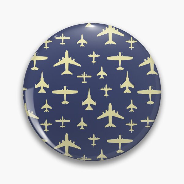 Item preview, Fly Past Aeroplanes Navy Blue and Beige Pattern designed and sold by CreativeTwins.