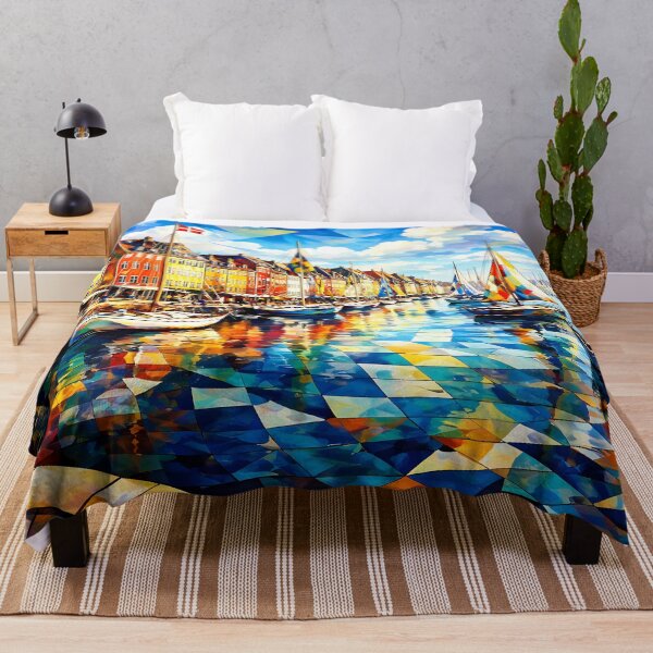 Item preview, Colorful Harbor Scene in Copenhagen designed and sold by cuprum.