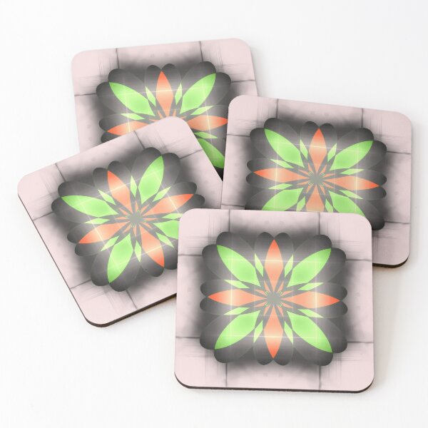 Item preview, Abstract Geometric Red and Green Floral Mandala designed and sold by SahmatArt.