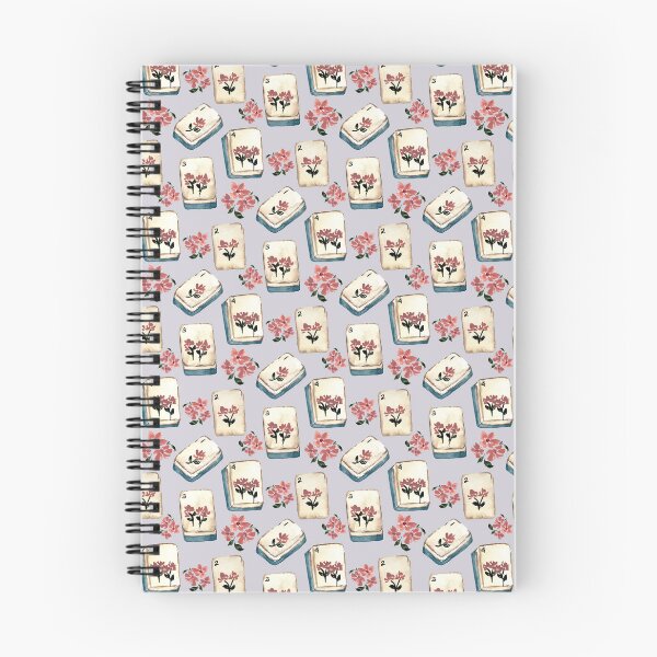 Item preview, Antique Blue Watercolor Mahjong Tiles with Flowers - Light Lilac designed and sold by JasmineGDesigns.