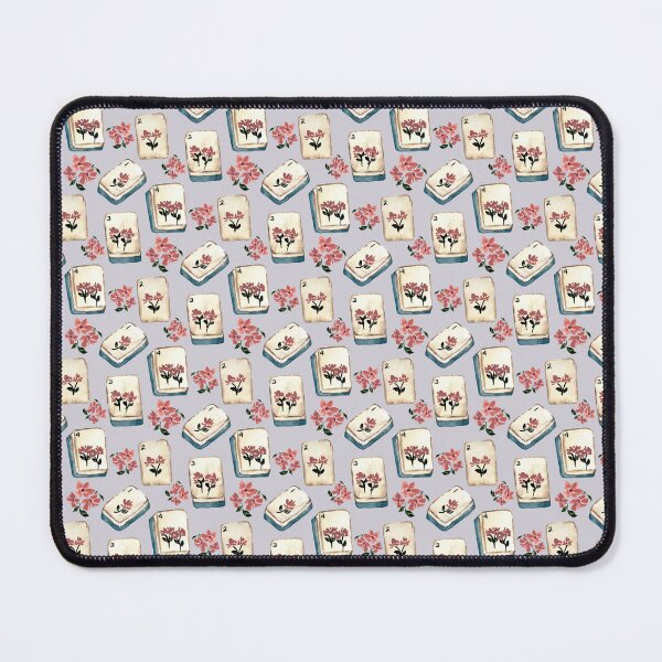 Item preview, Antique Blue Watercolor Mahjong Tiles with Flowers - Light Lilac designed and sold by JasmineGDesigns.