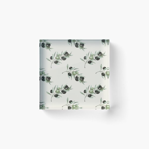 Item preview, Watercolor Olive Branch Pattern — Sage Black Mediterranean Seamless Botanical designed and sold by Dino-Lune.