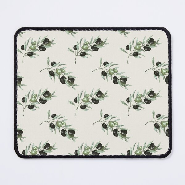 Item preview, Watercolor Olive Branch Pattern — Sage Black Mediterranean Seamless Botanical designed and sold by Dino-Lune.