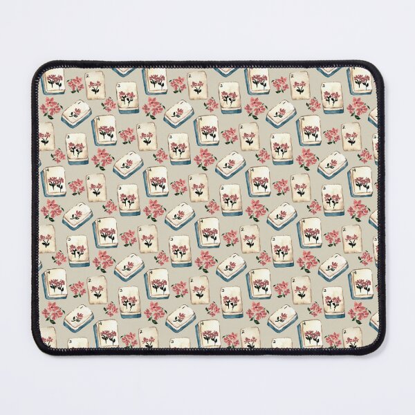 Item preview, Antique Blue Watercolor Mahjong Tiles with Flowers - Beige Neutral designed and sold by JasmineGDesigns.