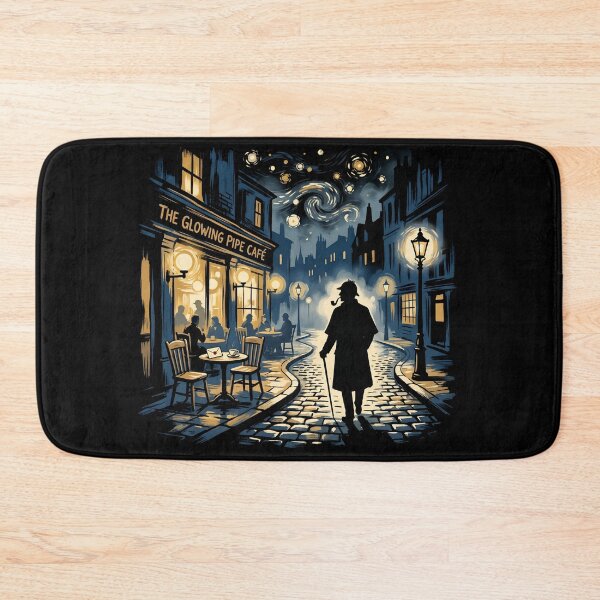 Item preview, The Glowing Pipe Cafe Starry Night Sherlock Holmes Art designed and sold by Fenay Designs.
