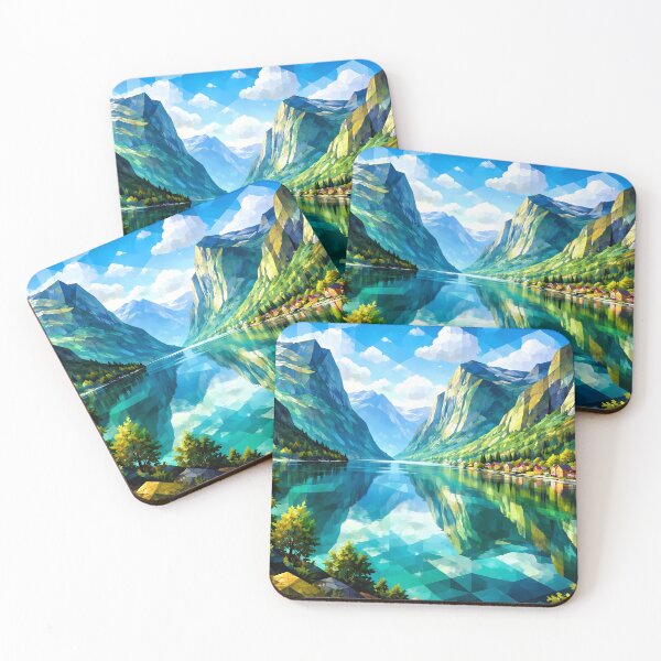 Item preview, Vibrant Mountain Lake Landscape designed and sold by cuprum.