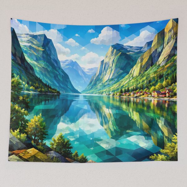 Item preview, Vibrant Mountain Lake Landscape designed and sold by cuprum.