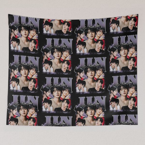 Item preview, Jin BTS Kpop Superstar Kim Seokjin Vintage Collage Art designed and sold by jinajinawoodood.