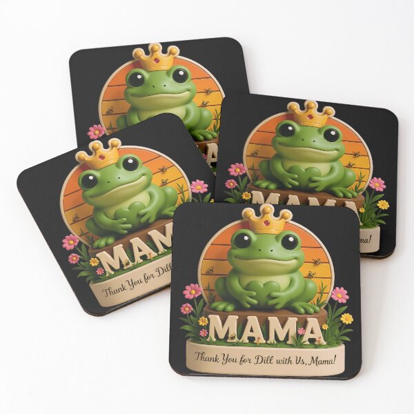 Item preview, Funny Frog Mama Sticker – Thank You for Dill With Us Mama, Frog Queen Sticker, Cute Frog Mother's Day Laptop Sticker designed and sold by Basma Designs | Funny Shirts, Stickers & Mugs.