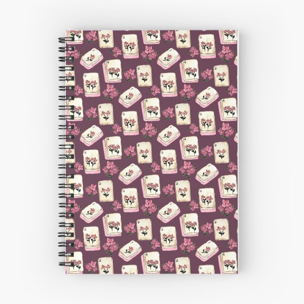 Item preview, Antique Pink Watercolor Mahjong Tiles with Flowers - Deep Mauve Magenta designed and sold by JasmineGDesigns.