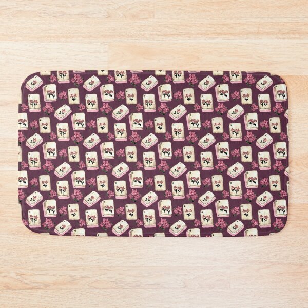 Item preview, Antique Pink Watercolor Mahjong Tiles with Flowers - Deep Mauve Magenta designed and sold by JasmineGDesigns.