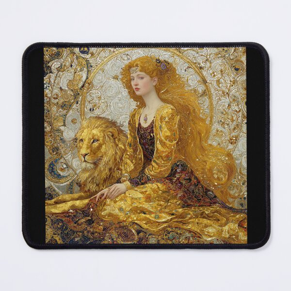 Item preview, Leo Zodiac Art - Vintage Nouveau Royal Lion Goddess designed and sold by KissMyBerry.