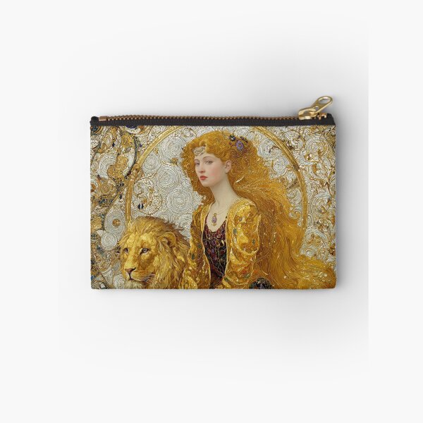 Item preview, Leo Zodiac Art - Vintage Nouveau Royal Lion Goddess designed and sold by KissMyBerry.