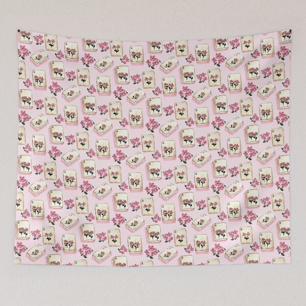 Item preview, Antique Pink Watercolor Mahjong Tiles with Flowers - Light Pink designed and sold by JasmineGDesigns.