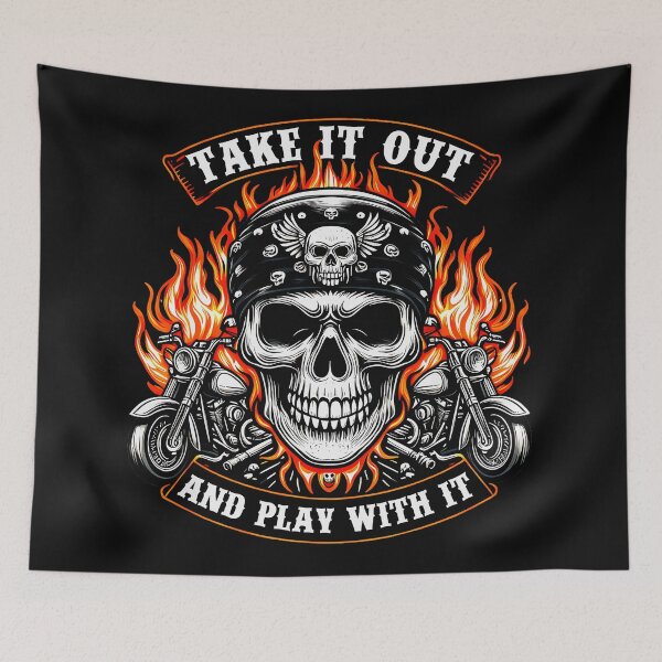 Item preview, Take It Out And Play With It Motorcyclist Biker Skull Motorcycle Rider designed and sold by LysiTHWIP.